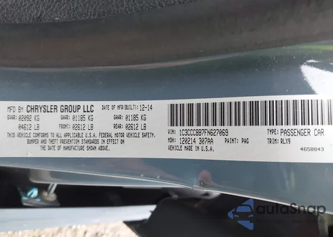 2015 Chrysler 200 S from USA, damaged, VIN 1C3CCCBB7FN627069